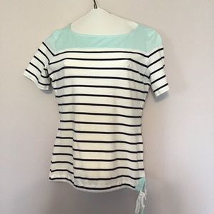 Nautica navy/mint/ white shirt